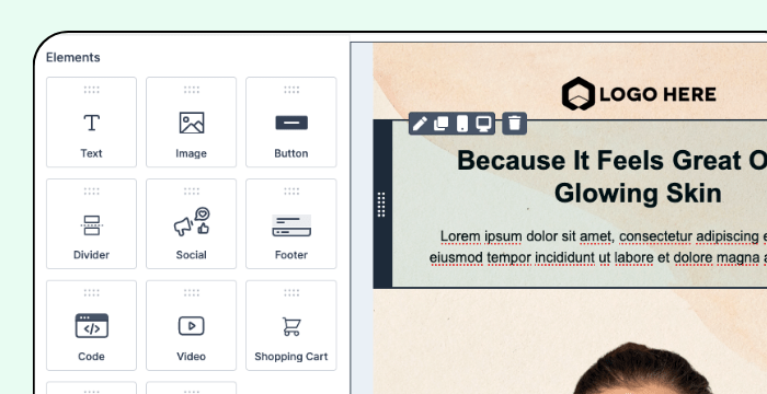 Drag & Drop Builder to Send Beautiful Emails