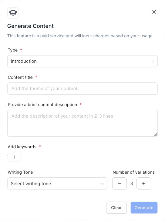 Create Content with AI